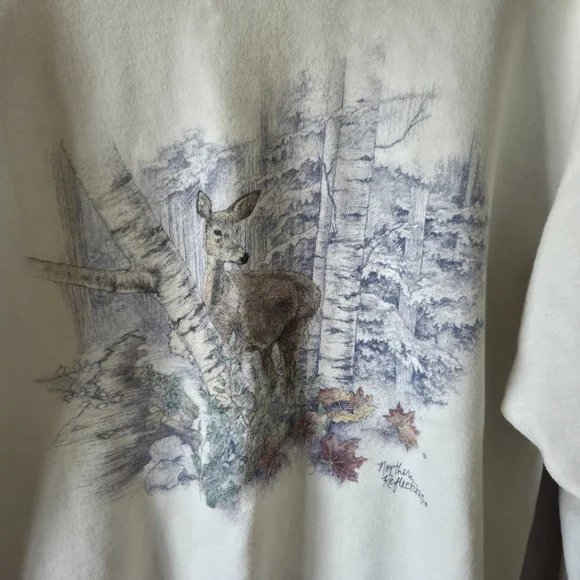Northern Reflections Off-White Sweater with Deer Design - Picture 2 of 6